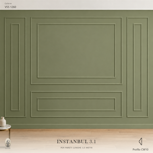 Boiserie Istambul 3B con profilo CW10 – parete decorata
