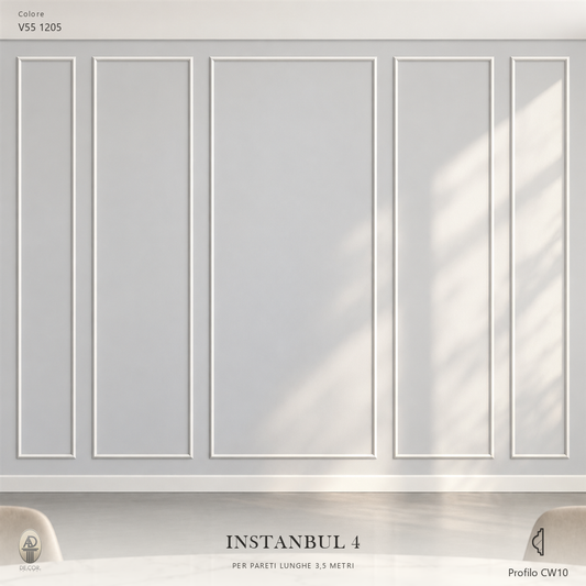 Boiserie Istambul 4 con profilo CW10 – parete decorata
