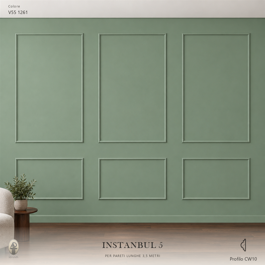 Boiserie Istambul 5 con profilo CW10 – parete decorata
