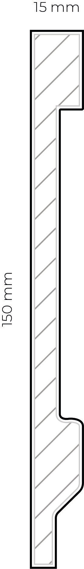 Hd Skirting Jc313 - Battiscopa 2 Metri 2000x150x15 Mm - Ard – immagine 2