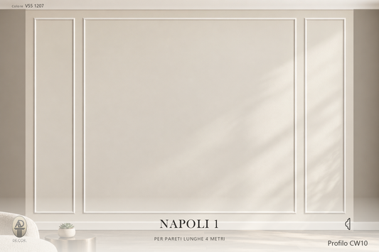 Boiserie Napoli 1 con profilo CW10 – parete decorata