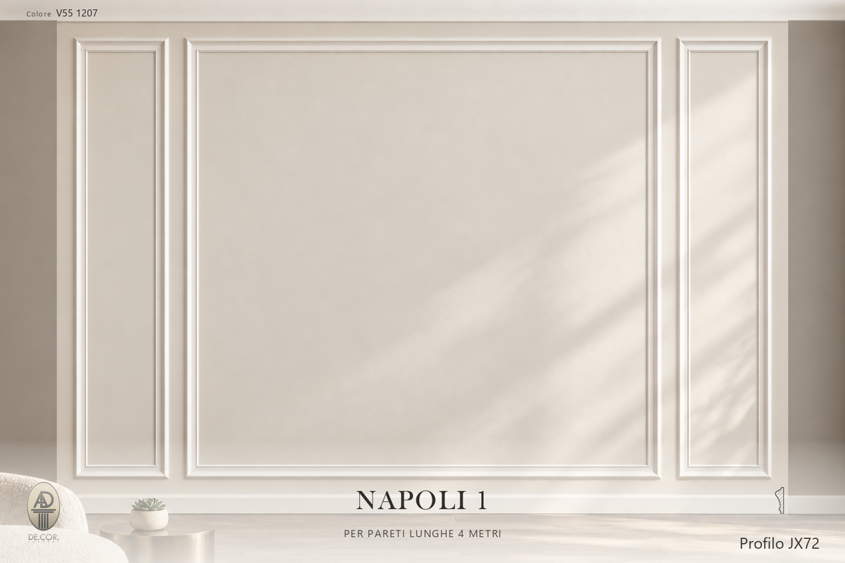 Boiserie Napoli 1 con profilo JX72 – parete decorata