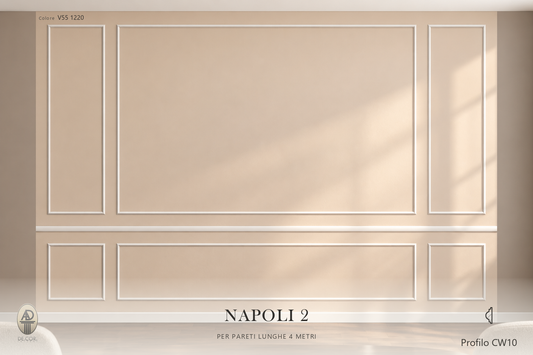 Boiserie Napoli 2 con profilo CW10 – parete decorata