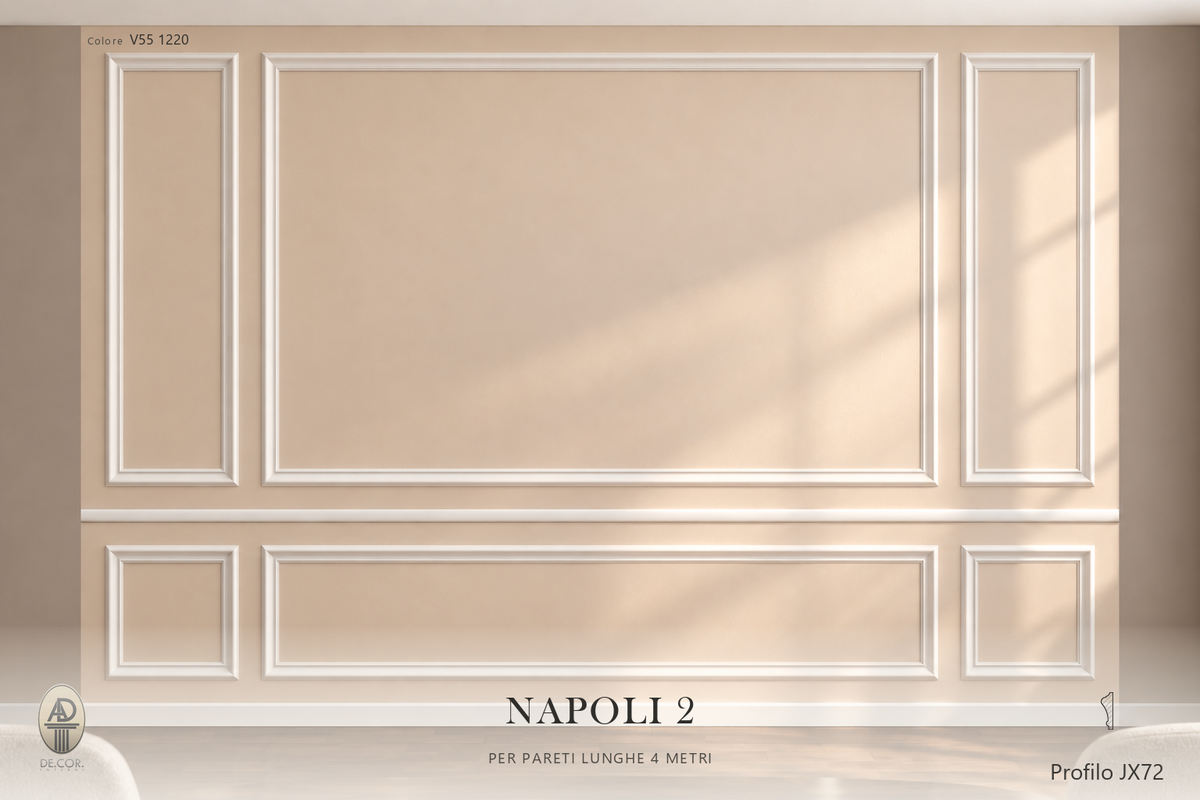 Boiserie Napoli 2 con profilo JX72 – parete decorata