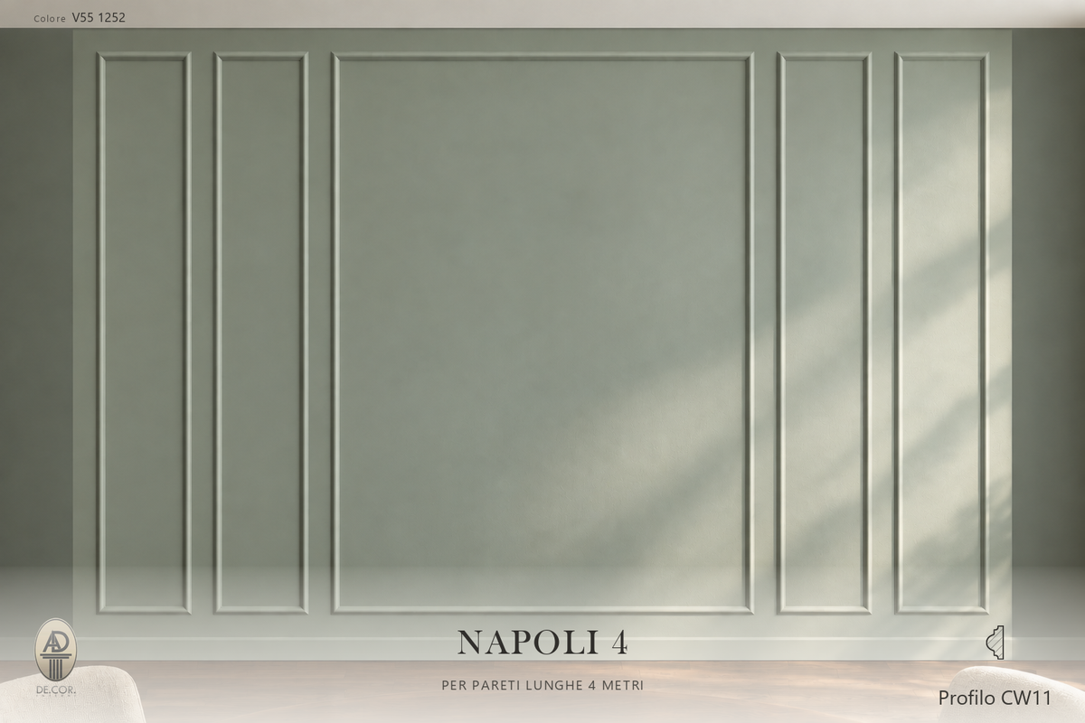 Boiserie Napoli 4 con profilo CW11 – parete decorata