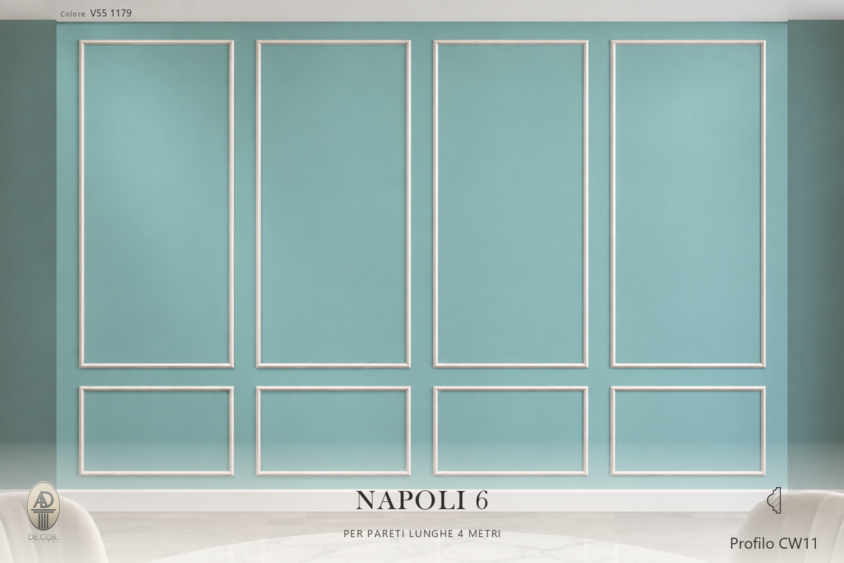 Boiserie Napoli 6 con profilo CW11 – parete decorata