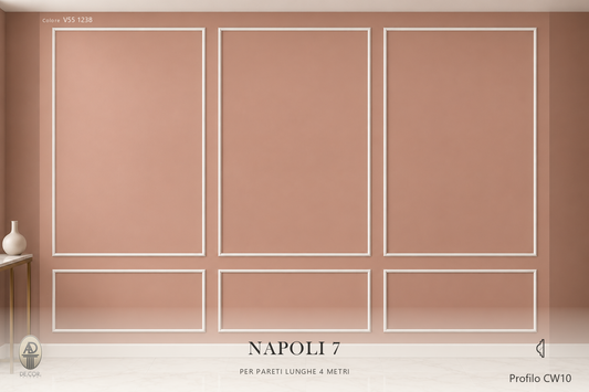 Boiserie Napoli 7 con profilo CW10 – parete decorata
