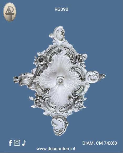Rosone in Gesso con Foglia Oro