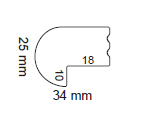 LE BOISERIE  - Cornici a parete JX109 - Bianco 2000x34x25x18x10mm - ARD