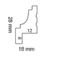 LE BOISERIE  - Cornici a parete JX110 - Bianco 2000x28x18x12x6mm - ARD