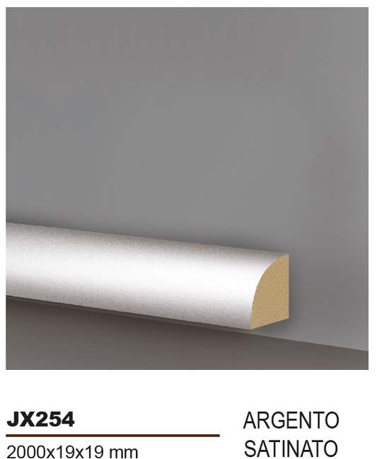 BATTISCOPA  HD SKIRTING JX254 ARGENTO SATINATO - 2000x19x19 mm - ARD