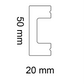 LE BOISERIE  - Cornici a parete JX108 - Bianco - 2000x50x20mm - ARD