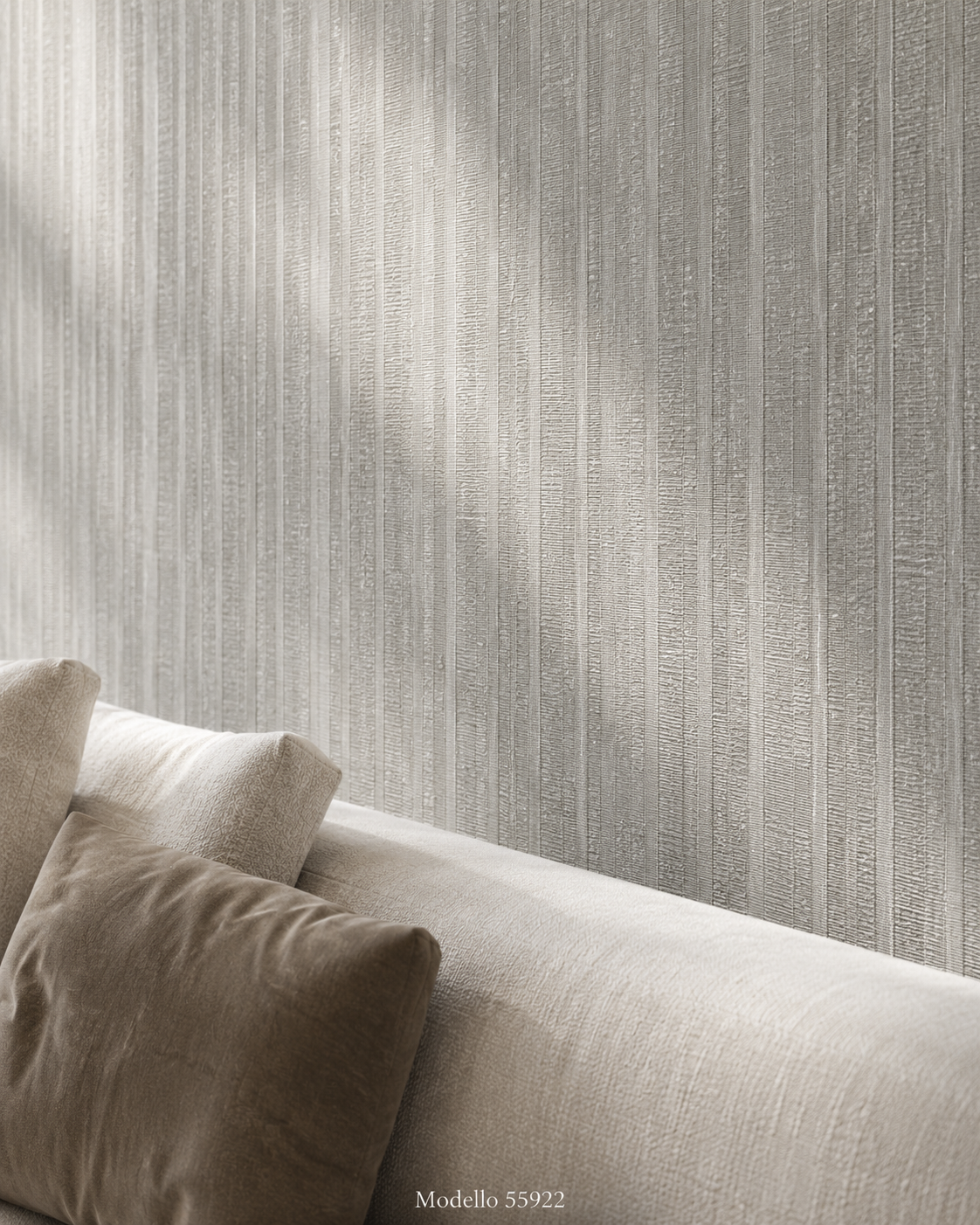 Carta da parati Marburg  Wallcovering - 55922 grigio perla righe verticali effetto seta