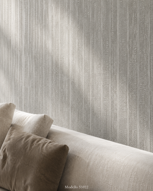 Carta da parati Marburg  Wallcovering - 55922 grigio perla righe verticali effetto seta