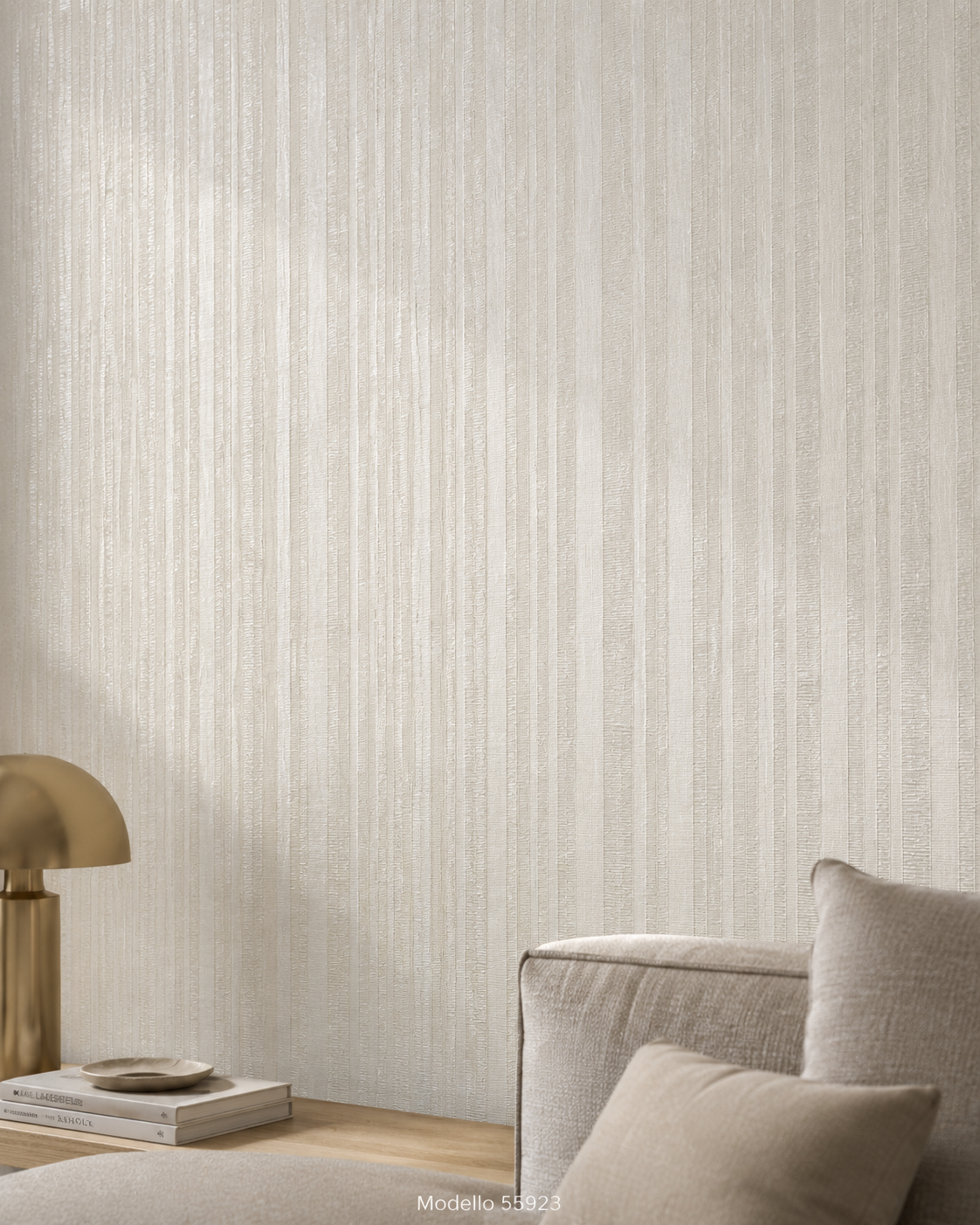 Carta da parati Marburg  Wallcovering - 55923 avorio righe verticali effetto lino