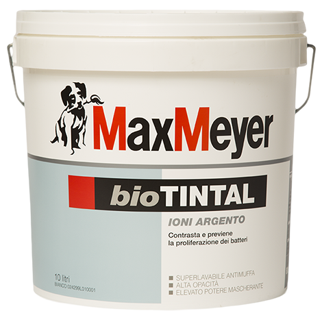 BIO TINTAL - Pittura murale agli ioni d'argento: batteriostatica, antimuffa, superlavabile - MaxMeyer