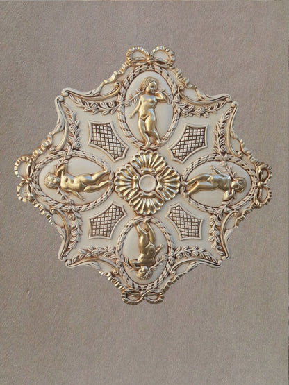 Rosone in Gesso con Foglia Oro (d444)