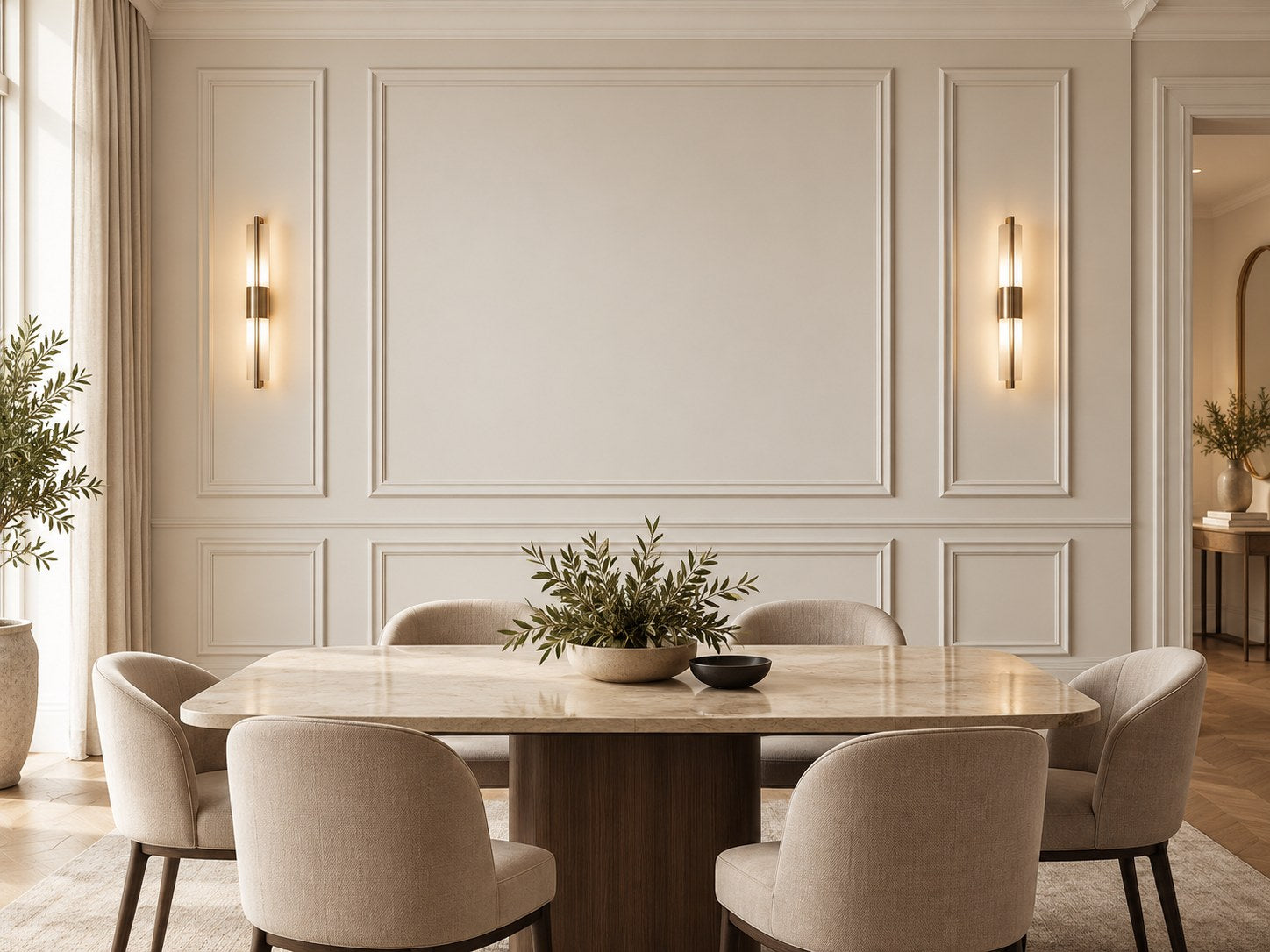 Boiserie in una sala da pranzo